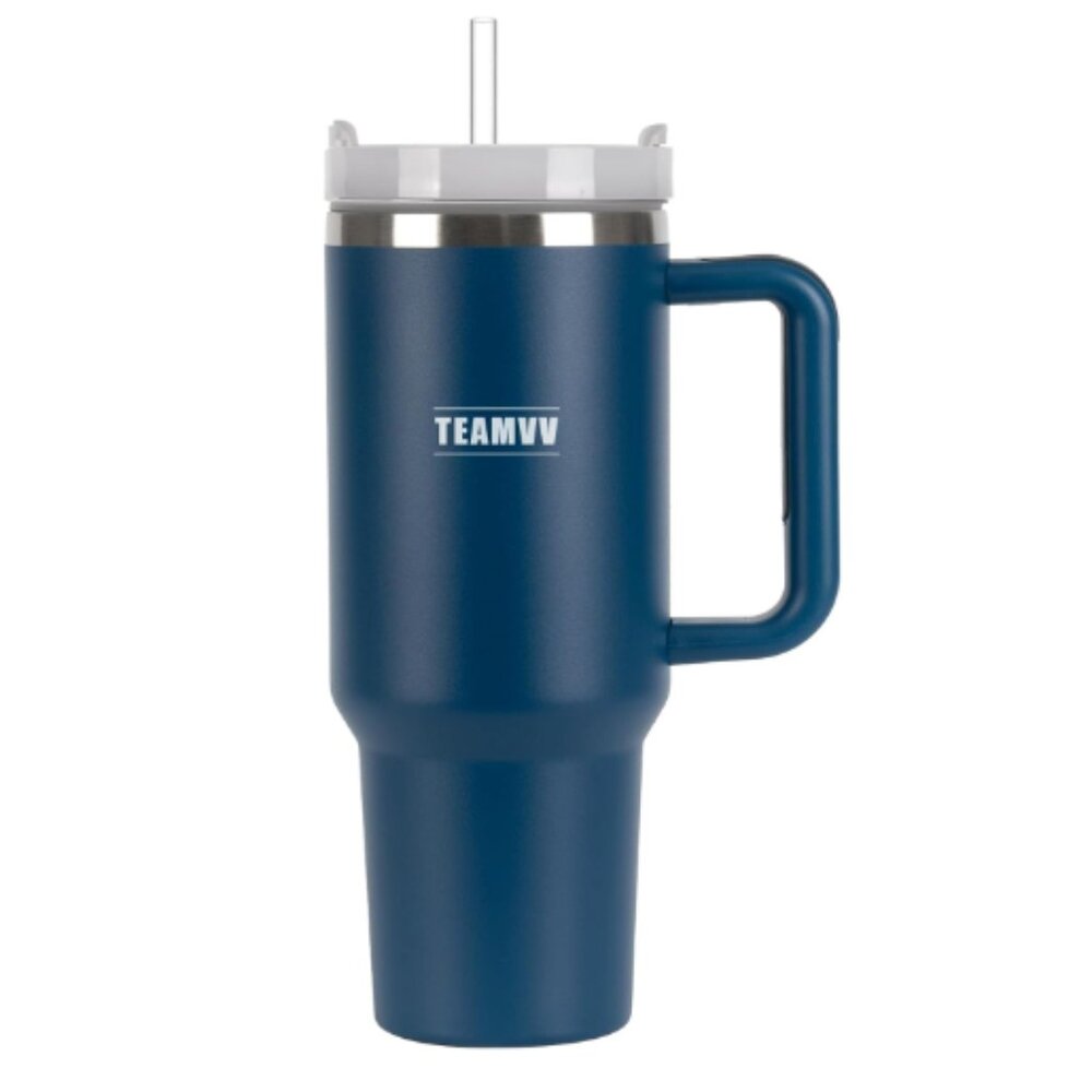40 oz - Stainless Steel Insulated Hot/Cold Tumbler w/ Handle, Lid & Straw